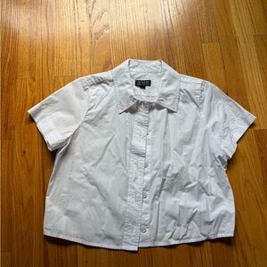 J. Crew cropped poplin blouse